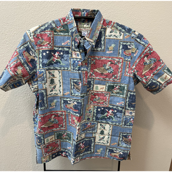 Reyn Spooner shirt pullover Mele Kalikimaka Christmas Santa 2003 XL - Picture 1 of 1